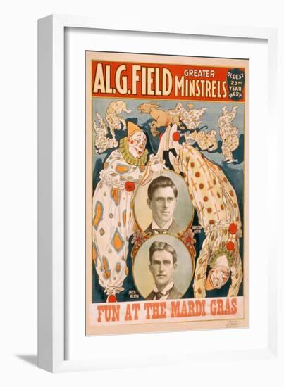 Field Minstrels, Fun at the Mardi Gras-null-Framed Art Print