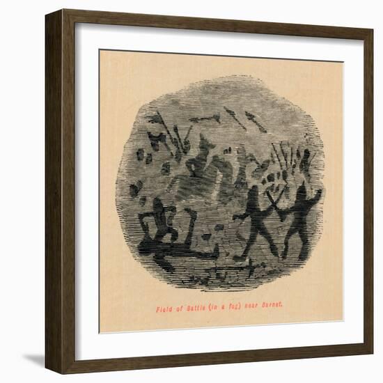 'Field of Battle (in a fog) near Barnet',-John Leech-Framed Giclee Print