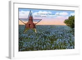 Field of Blue Bonnets, Texas State Flower-null-Framed Art Print