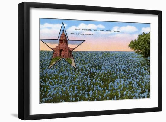 Field of Blue Bonnets, Texas State Flower-null-Framed Art Print