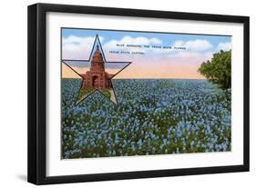 Field of Blue Bonnets, Texas State Flower-null-Framed Art Print