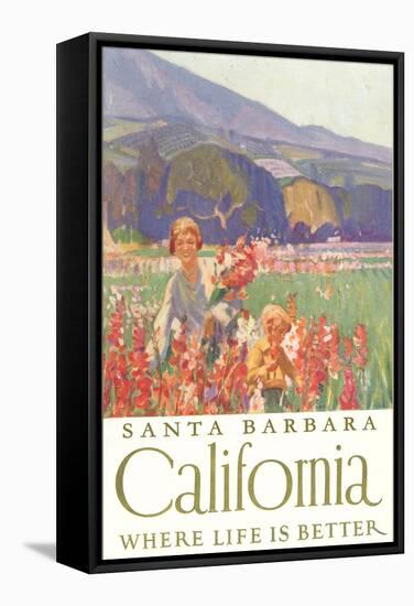 Field of Flowers, Santa Barbara, Calfornia-null-Framed Stretched Canvas