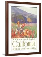 Field of Flowers, Santa Barbara, Calfornia-null-Framed Art Print