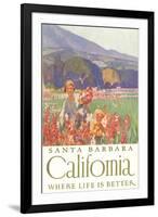 Field of Flowers, Santa Barbara, Calfornia-null-Framed Art Print