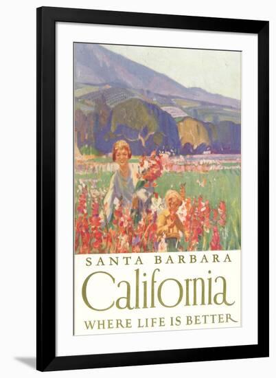 Field of Flowers, Santa Barbara, Calfornia-null-Framed Art Print