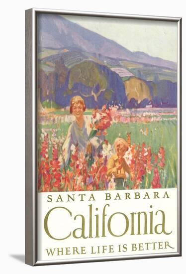 Field of Flowers, Santa Barbara, Calfornia-null-Framed Art Print