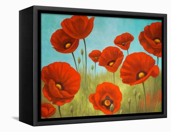 Field of Poppies II-Vivien Rhyan-Framed Stretched Canvas