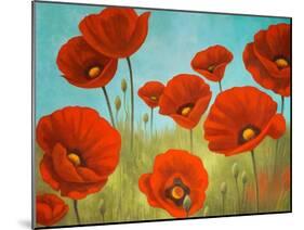 Field of Poppies II-Vivien Rhyan-Mounted Art Print