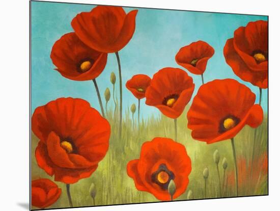 Field of Poppies II-Vivien Rhyan-Mounted Art Print