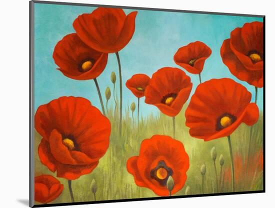 Field of Poppies II-Vivien Rhyan-Mounted Art Print