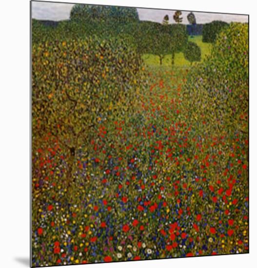 Field of Poppies-Gustav Klimt-Mounted Art Print