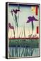 Field of Purple Irises Vintage Japanese Woodblock Print-null-Framed Stretched Canvas