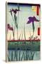 Field of Purple Irises Vintage Japanese Woodblock Print-null-Stretched Canvas