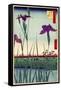 Field of Purple Irises Vintage Japanese Woodblock Print-null-Framed Stretched Canvas