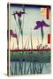 Field of Purple Irises Vintage Japanese Woodblock Print-null-Stretched Canvas