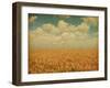 Field of Wheat with Sunflowers-A_nella-Framed Photographic Print