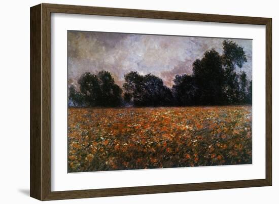 Field of Wild Poppies-Claude Monet-Framed Giclee Print