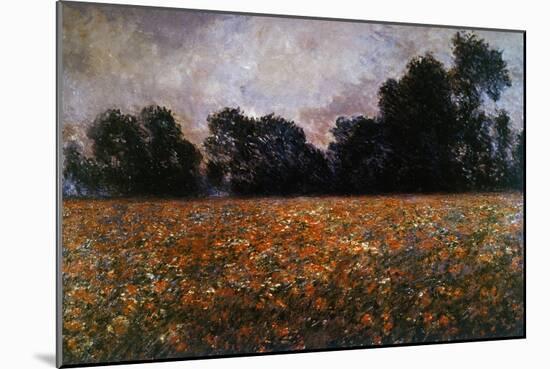 Field of Wild Poppies-Claude Monet-Mounted Giclee Print