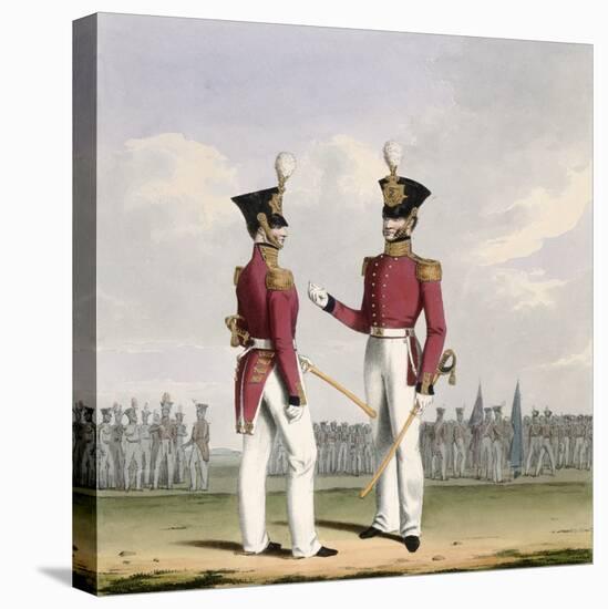 Field Officers, Royal Marines, Plate 2 Costume of the Royal Navy and Marines, Engraved c.1830-37-L. And Eschauzier, St. Mansion-Stretched Canvas
