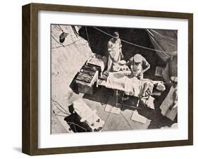 Field Surgery on Gallipoli Peninsula, Turkey, 1915, from 'The War Illustrated Album Deluxe',…-English School-Framed Giclee Print