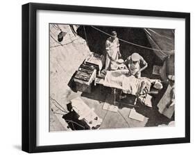 Field Surgery on Gallipoli Peninsula, Turkey, 1915, from 'The War Illustrated Album Deluxe',…-English School-Framed Giclee Print