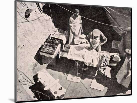 Field Surgery on Gallipoli Peninsula, Turkey, 1915, from 'The War Illustrated Album Deluxe',…-English School-Mounted Giclee Print