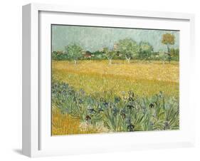 Field with Irises Near Arles-Vincent van Gogh-Framed Giclee Print