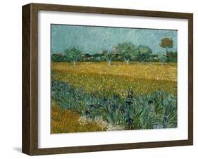 Field With Irises-Vincent van Gogh-Framed Giclee Print