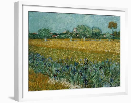 Field With Irises-Vincent van Gogh-Framed Giclee Print