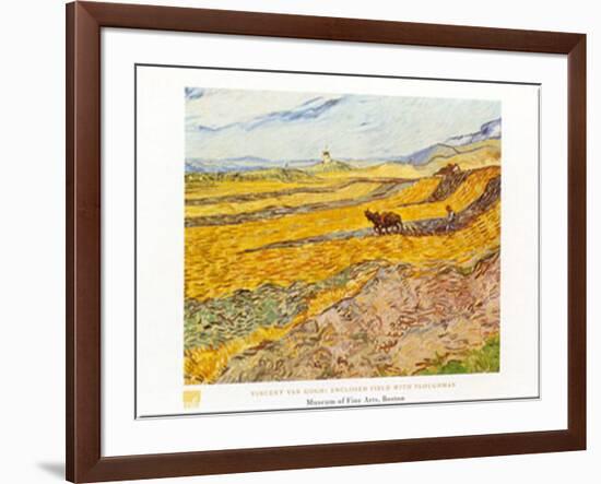 Field with Ploughman-Vincent van Gogh-Framed Art Print