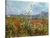 Field with Poppies-Vincent van Gogh-Stretched Canvas
