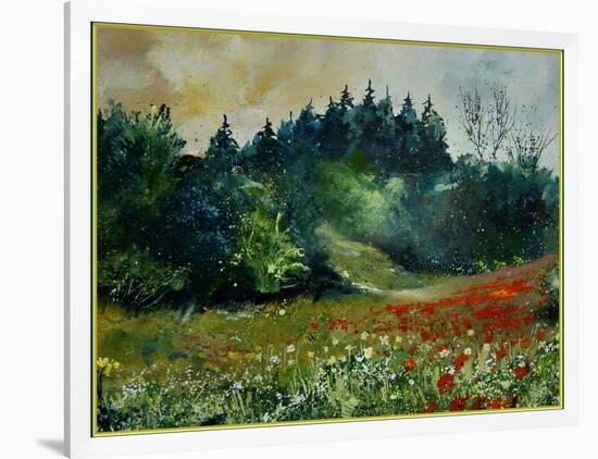 Field with Red Poppies and Daisies-Pol Ledent-Framed Art Print