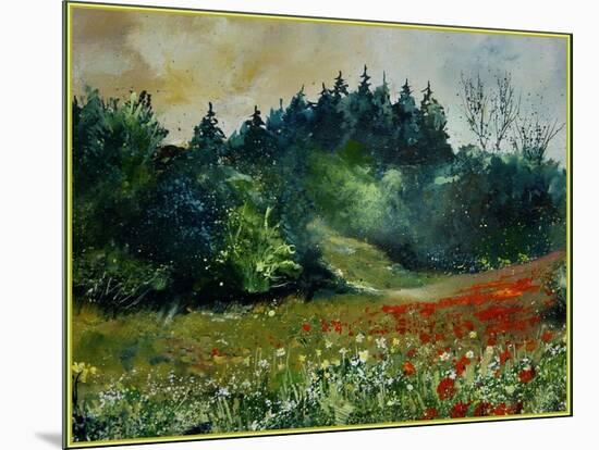 Field with Red Poppies and Daisies-Pol Ledent-Mounted Art Print