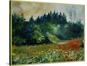 Field with Red Poppies and Daisies-Pol Ledent-Stretched Canvas