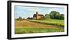 Field with silo and barn in the background, Ohio, USA-Panoramic Images-Framed Photographic Print