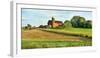 Field with silo and barn in the background, Ohio, USA-Panoramic Images-Framed Photographic Print