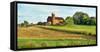 Field with silo and barn in the background, Ohio, USA-Panoramic Images-Framed Stretched Canvas