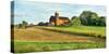 Field with silo and barn in the background, Ohio, USA-Panoramic Images-Stretched Canvas