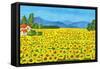 Field with Sunflowers-Iva Afonskaya-Framed Stretched Canvas