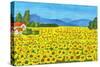 Field with Sunflowers-Iva Afonskaya-Stretched Canvas