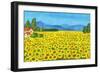 Field with Sunflowers-Iva Afonskaya-Framed Art Print