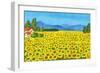 Field with Sunflowers-Iva Afonskaya-Framed Art Print