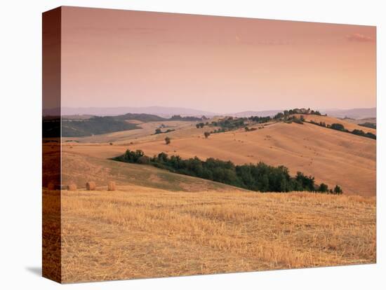 Fields at Sunset, Crete Senesi, Siena Province, Tuscany, Italy, Europe-Sergio Pitamitz-Stretched Canvas