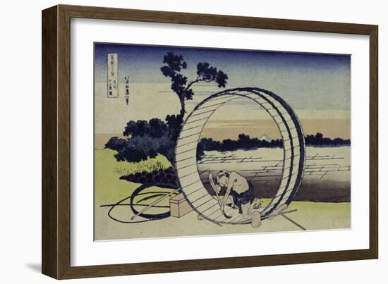 Fields in Owari Province from the Series "The Thirty Six Views of Mount Fuji"-Katsushika Hokusai-Framed Giclee Print