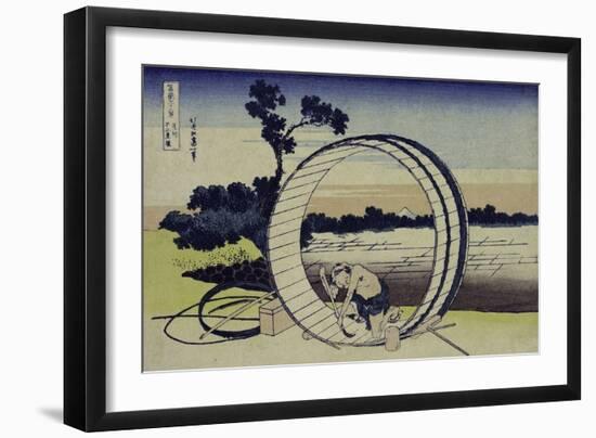 Fields in Owari Province from the Series "The Thirty Six Views of Mount Fuji"-Katsushika Hokusai-Framed Giclee Print