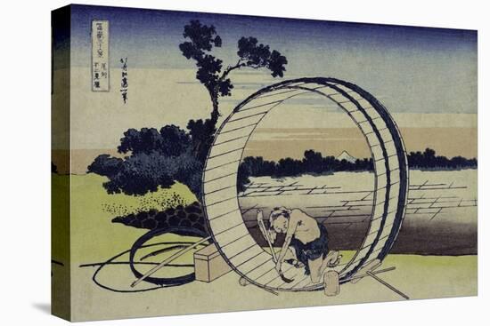 Fields in Owari Province from the Series "The Thirty Six Views of Mount Fuji"-Katsushika Hokusai-Stretched Canvas