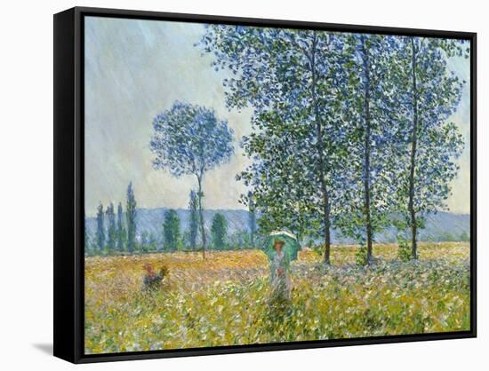 Fields in Spring, 1887-Claude Monet-Framed Stretched Canvas