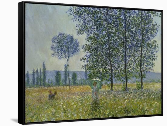 Fields in Spring, 1887-Claude Monet-Framed Stretched Canvas