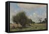 Fields Near Étampes, C.1855-60-Jean-Baptiste-Camille Corot-Framed Stretched Canvas