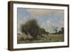 Fields Near Étampes, C.1855-60-Jean-Baptiste-Camille Corot-Framed Giclee Print